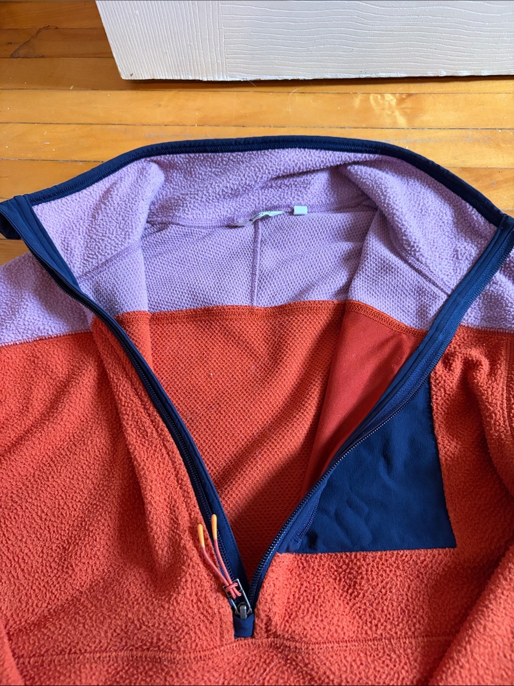 cotopaxi women’s Half-Zip Fleece Pullover in Orange, Lavender & Navy - Picture 5 of 7